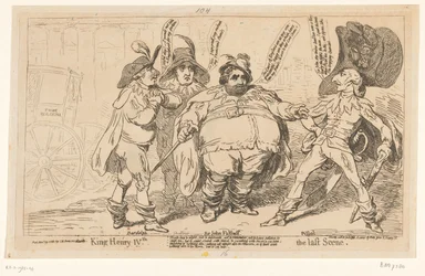 Spotprent de Charles Fox, 1788 Rei Henrique IV. A última cena (título no objeto)