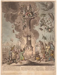 Desenho animado sobre a expedição francesa ao Egipto, 1799
Siege de la Colonne de Pompee / Ciência no pelourinho (título sobre o objecto)