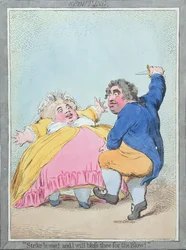 A bica, publicada por Hannah Humphrey em 1792 (gravura a água-forte colorida à mão)
