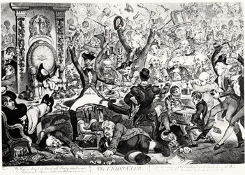 O clube da união, 1801 (gravura da cor)