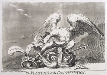 O Abutre da Constituição, publicado por Hannah Humphrey em 1789