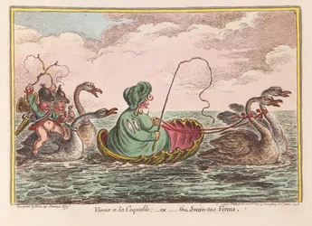 Vênus a la Coquelle; ou o Swan-sea Venus, pub. 1809 (gravura colorida à mão)
