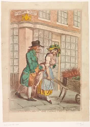 Mulher com um carrinho de mão de cenoura em frente à montra da livraria Robert Faulder em Londres
Cenouras-sanduíche! cenouras-sanduíche delicadas (título sobre o objecto)