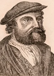 Hans Holbein, o Jovem, ilustração de &39;75 Retratos de Pintores Celebrados de Originais Autênticos &39;, publicado em Londres, 1817