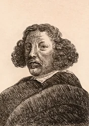 Herman Saftleven, ilustração de &39;75 retratos de pintores célebres de originais autênticos &39;, publicado em Londres, 1817