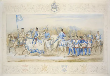 Charles Lamb Esq, Cavaleiro da Rosa Branca (lápis, wc e bodycolour no papel)