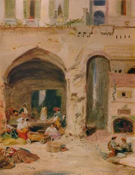 Um pátio em Gênova, c1850, 1935