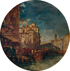 Uma vista sobre o Grande Canal, Veneza, com o Rialto à distância, c1850, 1935