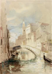 O Mercador de Veneza na Ponte Rialto (lápis e wc no papel)