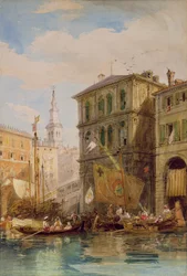 O Palazzo Dei Camerlinghi, Veneza, c.1835-55 (lápis e aquarela)