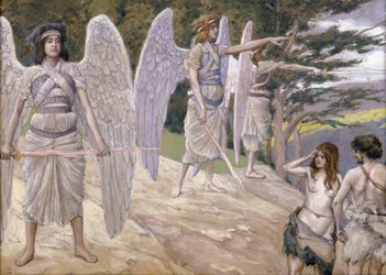 Adam and Eve Driven From Paradise - Tissot, James Jacques Joseph (1836-1902) - 1896-1902 - Gouache no papel - 22,6x31,7 - Jewish Museum, New York