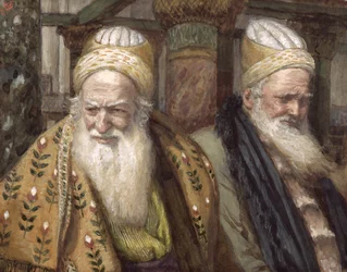 Anás e Caifás, ilustração para A Vida de Cristo, c.1886-94 (wc e guache sobre papelão)