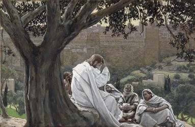 Cristo Predizendo a Destruição do Templo, ilustração para A Vida de Cristo, c.1886-94 (wc e guache sobre papelão)
