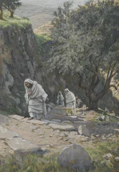 Ele foi a caminho de Efraim, ilustração da Vida de Nosso Senhor Jesus Cristo, 1886-96 (wc sobre grafite sobre papel)