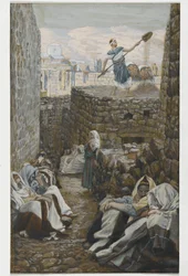 Aquele que Winnows seu trigo, ilustração da vida de nosso senhor Jesus Cristo (wc sobre grafite no papel)