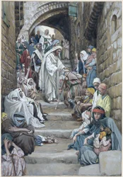 Nas Aldeias, os Enfermos foram Trazidos para Ele, ilustração para A Vida de Cristo, c.1886-94 (wc e guache sobre papelão)
