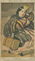 Isabella II, Rainha da Espanha, Ela foi traída ao longo de sua vida por aqueles que deveriam ter sido mais fiéis a ela, 18 de setembro de 1869, cartoon da Vanity Fair