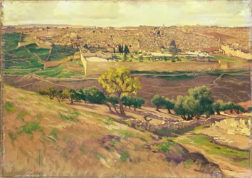 Jerusalém do Monte das Oliveiras, c.1886-96 (guache sobre papelão)