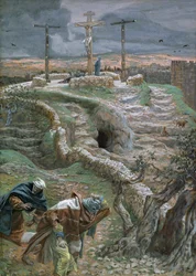 Jesus sozinho na cruz, ilustração para a vida de Cristo, c.1884-96 (wc & guache no cartão)