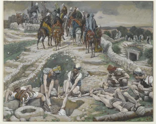 Jesus Tomado da Cisterna, ilustração da Vida de Nosso Senhor Jesus Cristo, 1886-94 (wc sobre grafite sobre papel)