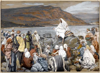 Jesus ensina o povo junto ao mar, ilustração para A Vida de Cristo, cerca de 1886-96