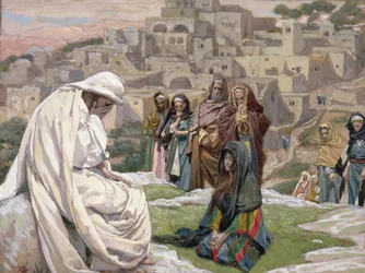 Jesus chorou, ilustração para a vida de Cristo, c.1886-96 (guache sobre papelão)