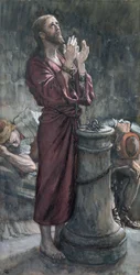 Jesus na prisão, ilustração para a vida de Cristo, c.1884-96 (wc & guache no cartão)