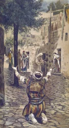 La guerison des lepers à Capharnaum - Healing of the Lepers at Capernaum - de "The Life of Our Lord Jesus Christ" - 1899 por James Tissot - La vie de notre seigneur Jesus Christ, de Jacques Joseph (Jacques Joseph) Tissot dit James Tissot (1836-1902)