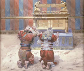 Moisés e Josué diante do Tabernáculo, ca 1896-1902.