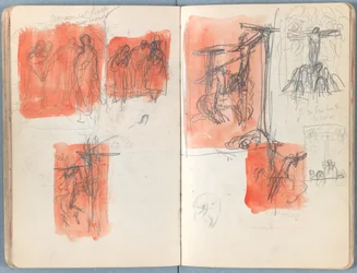 Páginas de um álbum de Esboços para a vida de Nosso Senhor Jesus Cristo, final da década de 1880 (grafite e tinta sobre papel)