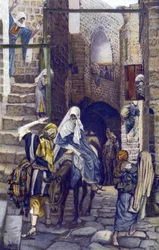 São José Procura um Alojamento em Belém - São José Procura um Alojamento em Belém - de "A Vida de Nosso Senhor Jesus Cristo" - 1899 por James Tissot - São José Procura um Alojamento em Belém - A Vida de Nosso Senhor Jesus Cristo, por Jacques Joseph (Ja