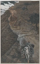 São Pedro e São João Siga de longe, ilustração da Vida de Nosso Senhor Jesus Cristo, 1886-94 (wc sobre grafite sobre papel)