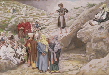 São João Batista e os Fariseus, ilustração para A Vida de Cristo, c.1886-96 (guache sobre papelão)