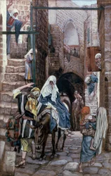 São José procura alojamento em Belém, ilustração para a vida de Cristo, c.1886-94