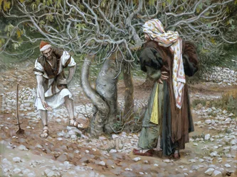A figueira estéril, ilustração para a vida de Cristo, c.1886-94 (wc & guache no cartão)