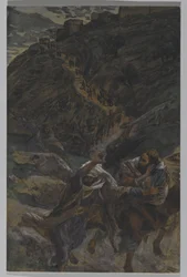 O Voo dos Apóstolos, ilustração da Vida de Nosso Senhor Jesus Cristo, 1886-94 (wc sobre grafite sobre papel)