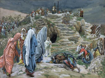 As mulheres santamente estão longe de ver o que é feito, ilustração para a vida de Cristo, c.1886-94 (wc e guache sobre papelão)