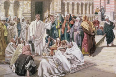 Os fariseus interrogam Jesus, ilustração para A vida de Cristo, c. 1886-96