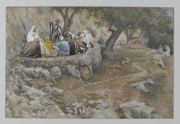 O Primado de São Pedro, ilustração da Vida de Nosso Senhor Jesus Cristo, 1886-96 (wc sobre grafite sobre papel)