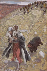 O bode expiatório, ilustração para a vida de Cristo, c.1886-94 (wc e guache sobre papelão)