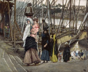 A ilustração de permanência, Egito, para a vida de Cristo, c.1886-94 (wc & guache no cartão)