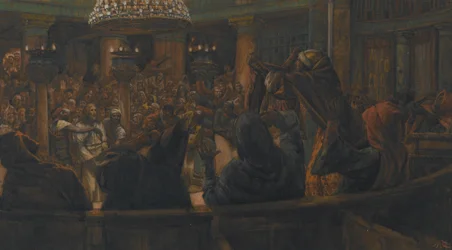 O manto rasgado - Jesus condenado à morte pelos judeus, ilustração de A vida de Nosso Senhor Jesus Cristo, 1886-94