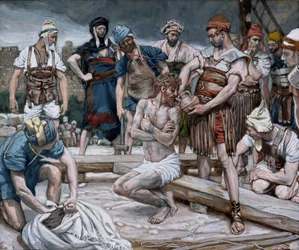 O vinho misturado com mirra, ilustração para a vida de Cristo, c.1884-96 (wc e guache sobre papelão)