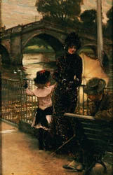 A artista, Sra. Kathleen Newton e sua sobrinha, Lilian Hervey, pelo Tamisa em Richmond, 1878-79