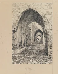 Via Dolorosa, Jerusalém, ilustração da vida de nosso Senhor Jesus Cristo (tinta & grafite sobre papel)