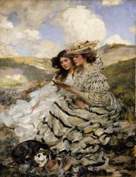 Nas Dunas Lady Shannon e Kitty, ca. 1900-1910.