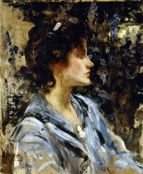 Jovem de azul - Miss H. Strom,