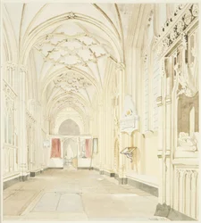 Corredor Norte de St Mary Redcliffe, olhando para Oeste
