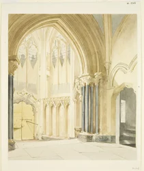 North Porch of St Mary Redcliffe, olhando para o Norte