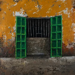 Porta rústica verde